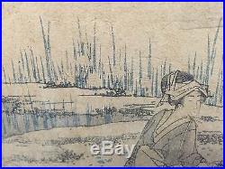 Rare Original Antique Hokusai 18th Century Japanese Ukiyo-e Woodblock Print