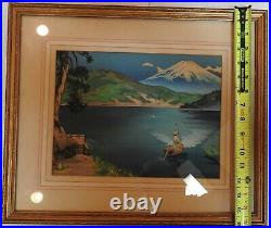 Rare Vintage 1950 Maeda Masao Japanese Woodblock Print Fuji from Lake Ashi