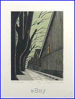 Rare Vintage Ltd Edition Signed Japanese Woodblock Print Ray Morimura 1997