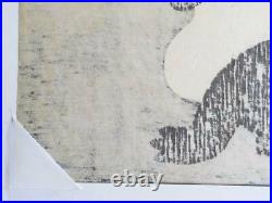 SAITO KIYOSHI Japanese Original Woodblock Print Art Dachshund (A) Signed