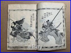 SALE! 1858 Original Japanese Woodblock Print Book 2 vols KUNIYOSHI Ansei Samurai