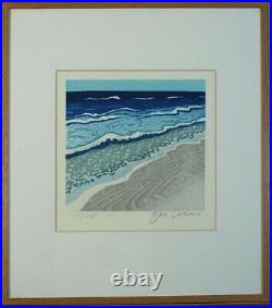 SEKINO JUNICHIRO Japanese Original Woodblock Print Art Oregon Sea ED128 Signed