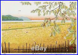 Sano Seiji Orig JAPANESE Woodblock Print Autumn Hand SIGNED by Pencil