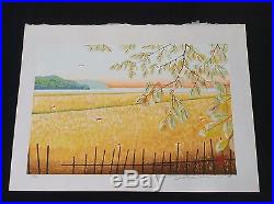 Sano Seiji Orig JAPANESE Woodblock Print Autumn Hand SIGNED by Pencil