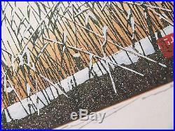 Sano Seiji Orig JAPANESE Woodblock Print Winter Day Hand SIGNED by Pencil