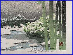 Seiji Sano Japanese woodblock print Valley In Snow