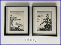 Set of FISHERMAN and PINE TREE & RIVER Woodblock Prints by Imoto TekihoSigned Set of FISHERMAN and PINE TREE & RIVER Woodblock Prints by Imoto TekihoSigned