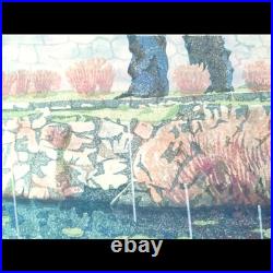 Shinsaku Japanese Woodblock Print Mibugawa Junichi Quiet Rain Woodblock Print L