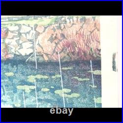 Shinsaku Japanese Woodblock Print Mibugawa Junichi Quiet Rain Woodblock Print L