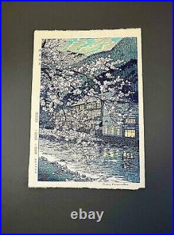 Shiro Kasamatsu original signed stamped woodblock print /cherry blossom beauty