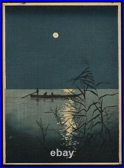 Shoda Koho Moonlit Sea antique Japanese Woodblock Print