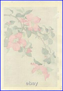Shodo Kawarazaki, Camellia Japonica, Flower, Original Japanese Woodblock Print