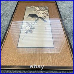 Shoson Koson Ohara Crow On Cherry Wood rare vintage Block Print Japanese Art