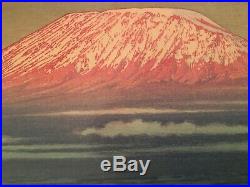 Signed & Dated 1977 Toshi Yoshida Woodblock Print # 203/600 Kilimanjaro Morning
