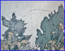 Signed Vintage Japanese Woodblock Print Azalea Garden by HIROSHI YOSHIDA