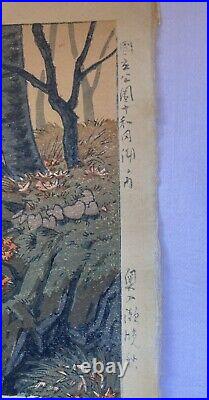 Stunning Ito Takashi Japanese Woodblock Print Oirase In Late Autum