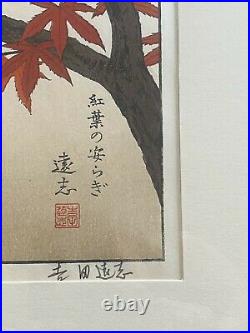 TOSHI YOSHIDA 20th c. Japanese WOODBLOCK PRINT Birds of the Seasons Autumn