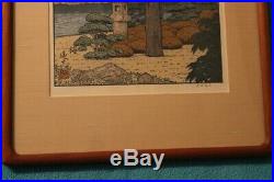 TOSHI YOSHIDA The Friendly Garden triptych nice framed set of 3 woodblock prints