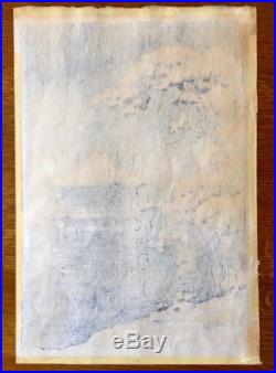 TSUCHIYA KOITSU Japanese Woodblock Print SNOW AT KATATA UKIMIDO 1946-57 Seal