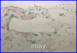 Taisho Period Woodblock Print Beauty on a Nap Large Horizontal Ukiyo-e