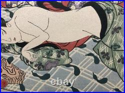 Taisho Period Woodblock Print Beauty on a Nap Large Horizontal Ukiyo-e