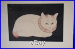 Takahashi Shotei Japanese Woodblock Print Tama the Cat
