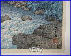 Takashi Ito 1932 Japanese Color Woodblock Takegawa River at Dawn Listed