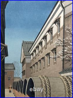 Takeji Asano Early Spring in Fushimi Kyoto Woodblock print Shin-hanga Unsodo