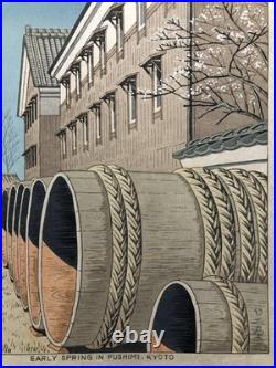 Takeji Asano Early Spring in Fushimi Kyoto Woodblock print Shin-hanga Unsodo