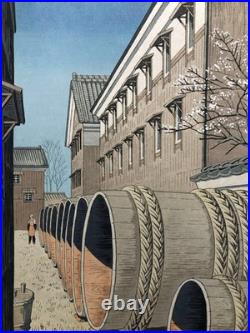 Takeji Asano Early Spring in Fushimi Kyoto Woodblock print Shin-hanga Unsodo