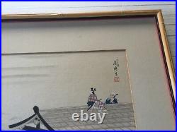 Takeshita Kin-u Imachu Zuki Moon Viewing Edo Period Original Woodblock Print