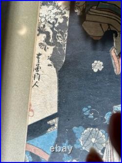 Three Courtesans Colored Woodblock Print After Kitagawa Utamaro 1753-1806