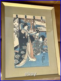 Three Courtesans Colored Woodblock Print After Kitagawa Utamaro 1753-1806