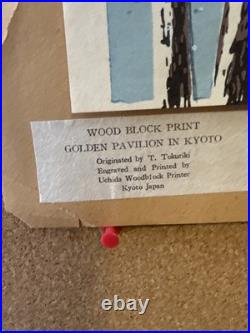 Tomikichiro Tokuriki Snow View of Kinkakuji MCM Japanese Woodblock Print