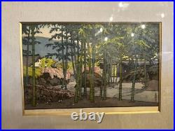 Toshi Yoshida Bamboo Garden, Hakone Museum, Woodblock Print, Framed & Signed