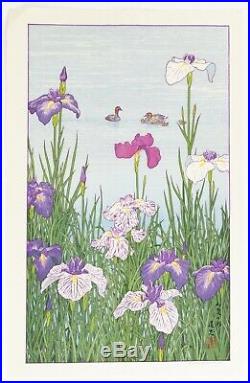 Toshi Yoshida, Iris, Original Japanese Woodblock Print