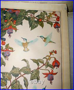 Toshi Yoshida Japanese Woodblock Print Hummingbirds