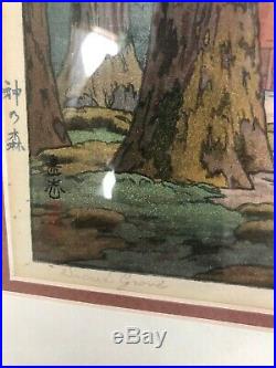 Toshi Yoshida Japanese Woodblock Print Sacred Grove