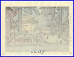 Toshi Yoshida, Nikko Shrine, Modern Landscape, Original Japanese Woodblock Print