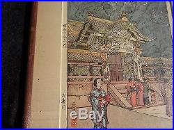 Toshi Yoshida OKARAMON Modern Japanese Woodblock Print Tokyo FRAMED SIGNED 1940