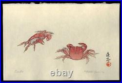 Toshi Yoshida Woodblock Crabs