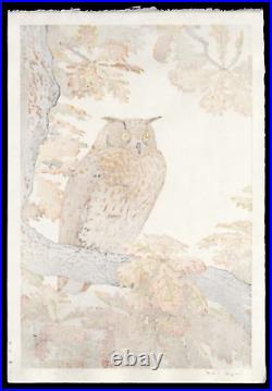 Toshi Yoshida Woodblock Eagle Owl