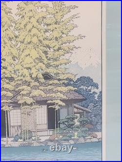 Toshi Yoshida Woodblock Print Bamboo Of The Friendly Garden Signed 16x31