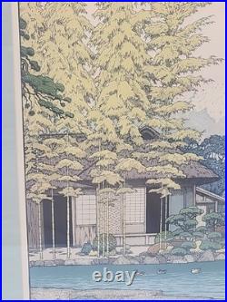 Toshi Yoshida Woodblock Print Bamboo Of The Friendly Garden Signed 16x31
