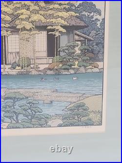 Toshi Yoshida Woodblock Print Bamboo Of The Friendly Garden Signed 16x31