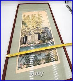 Toshi Yoshida Woodblock Print Bamboo Of The Friendly Garden Signed 16x31