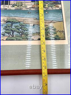 Toshi Yoshida Woodblock Print Bamboo Of The Friendly Garden Signed 16x31