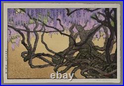 Toshi Yoshida Woodblock Wisteria at Ushijima