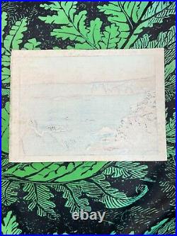 Toshi Yoshida original woodblock print IZU Irouzaki sea autograph signed woodcut
