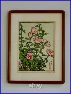 Toshi Yoshida original woodblock print in framed with signature and certificate